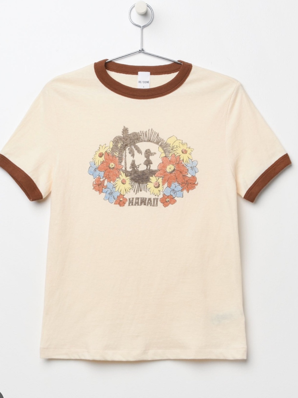 RE/DONE vintage-inspired Hawaii Ringer T-shirt S